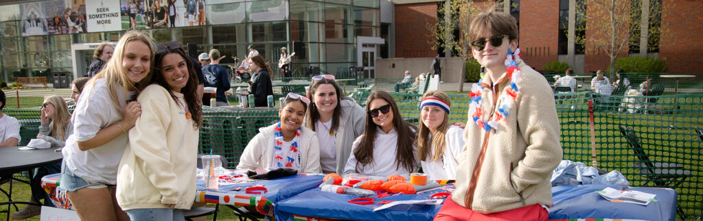 students at clam jam on slavin lawn
